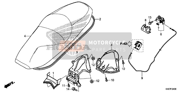 77240K40F01, Cable Comp., Seat Lock, Honda, 0